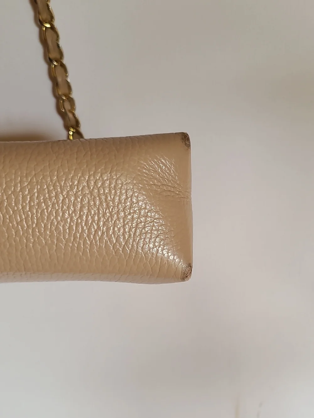 Valentino by Mario Valentino Tan Studded Shoulder Bag Gold Hardware